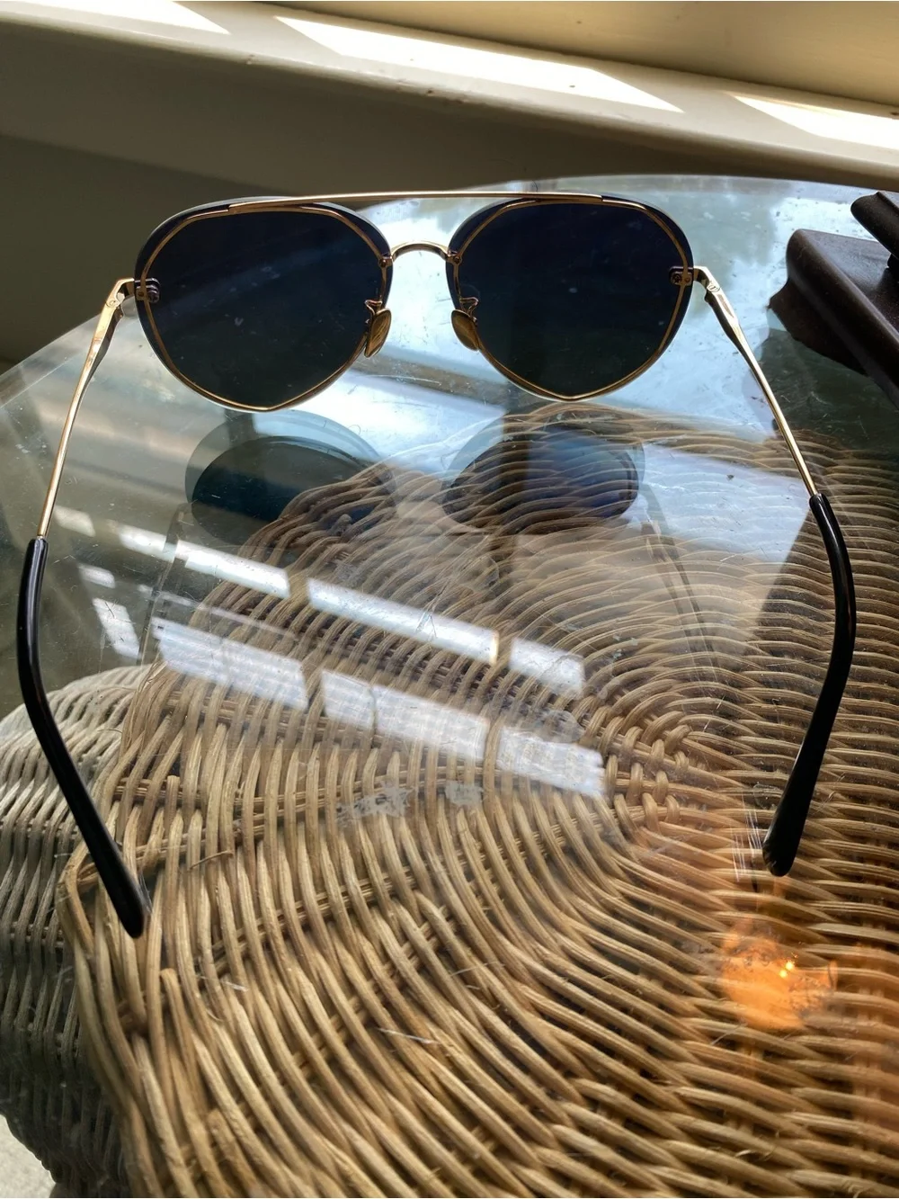 DIFF Lenox Aviators Gradient Gray- Blue Lens Sunglasses